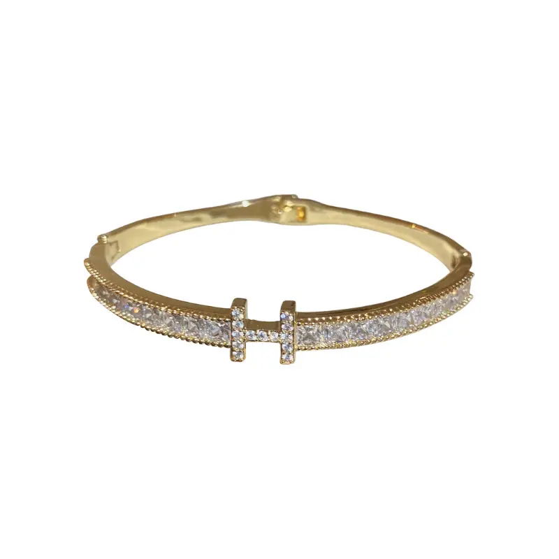 Korean Ultra-Flash Zircon Letter Buckle Bracelet