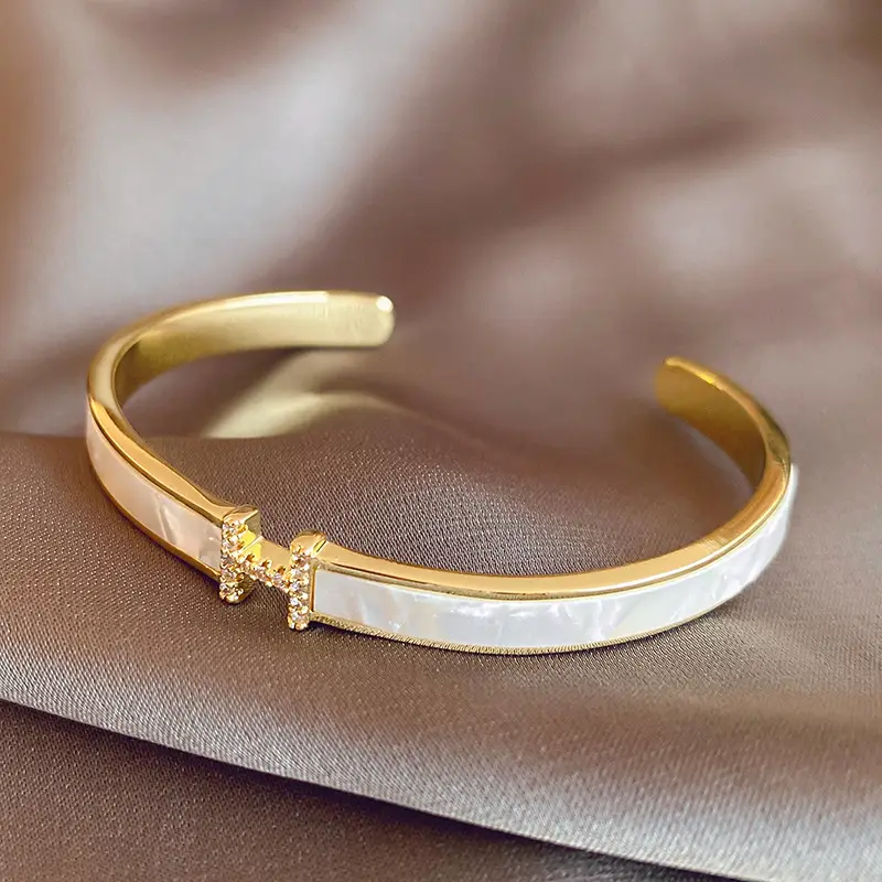 Korean Ultra-Flash Zircon Letter Buckle Bracelet