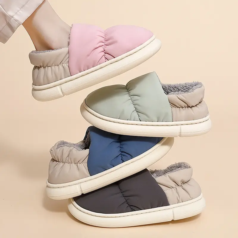 Women's Winter Cotton Slippers with Poop Feeling and Velvet for Home and Indoor Warm down Waterproof Wholesale Postpartum Cotton Shoes - Image 10