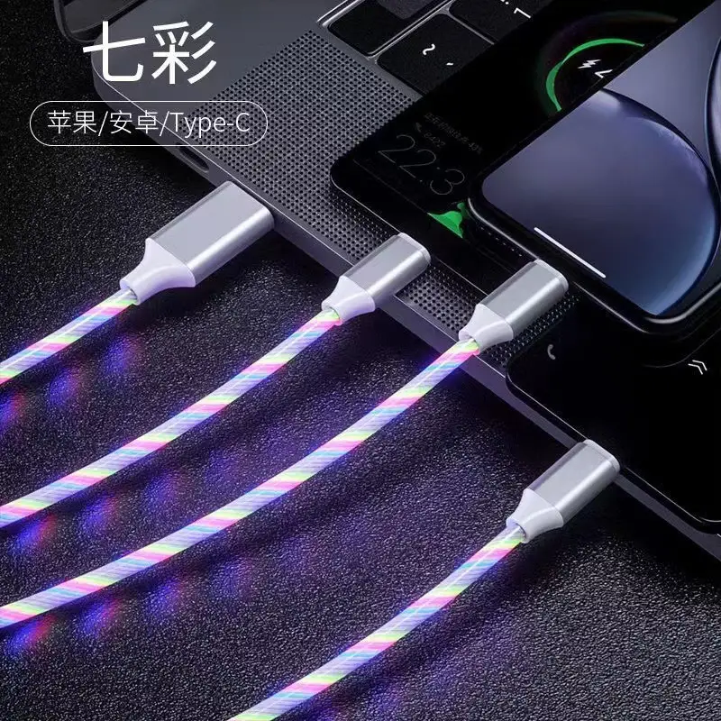 Red Glowing Three-In-One Charging Cable for Phones — feature 12