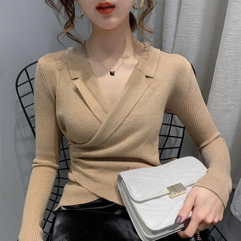 Women Slim Fit Knit Sweater Collar Base 2026 - Image 4