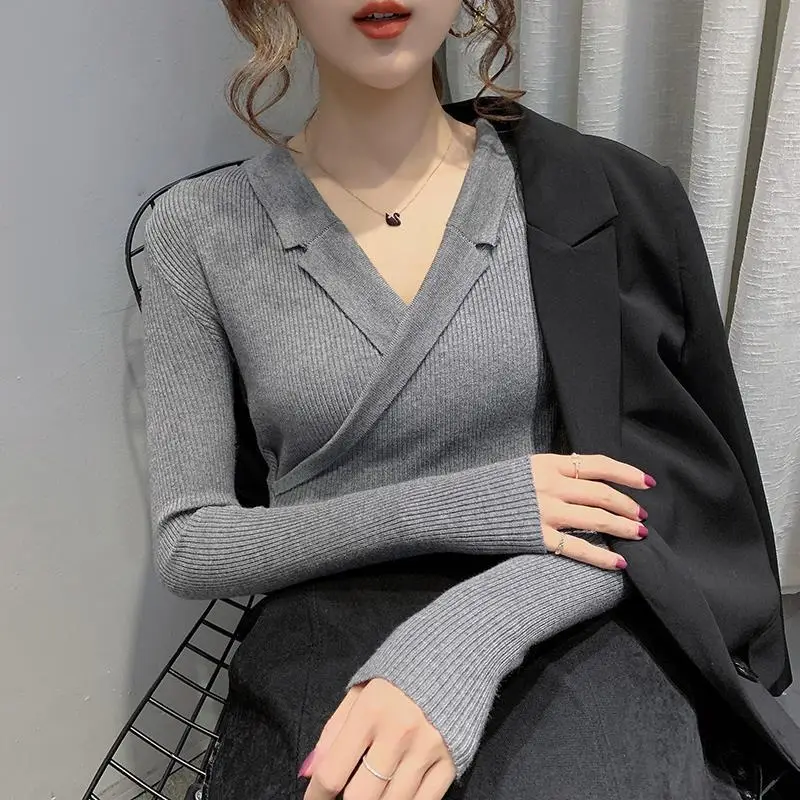 Women Slim Fit Knit Sweater Collar Base 2026 - Image 2
