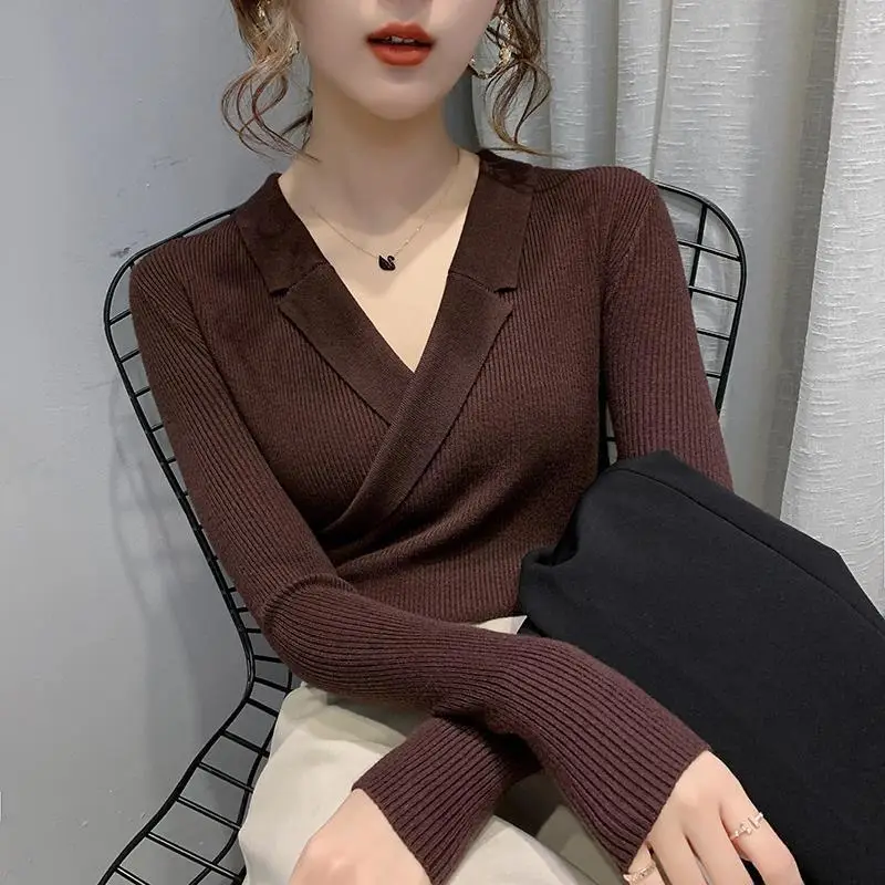 Women Slim Fit Knit Sweater Collar Base 2026 - Image 5