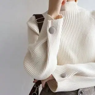 Women Slim Fit Knit Sweater Collar Base 2026 — feature 28