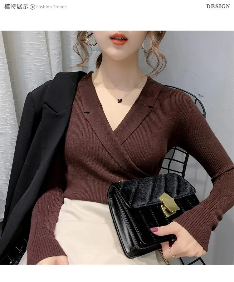 Women Slim Fit Knit Sweater Collar Base 2026 — feature 39