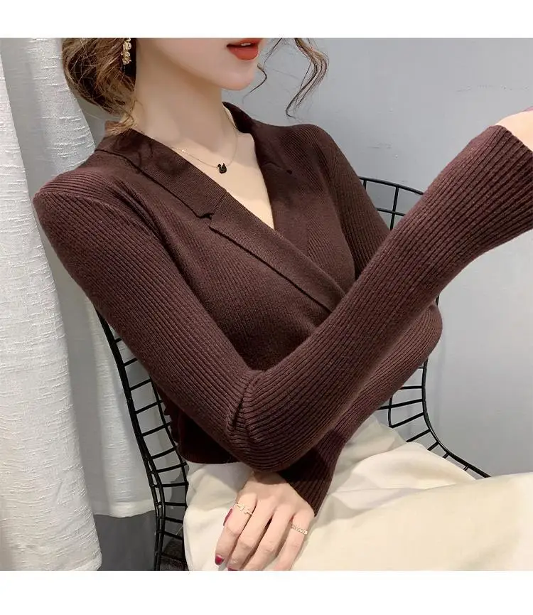 Women Slim Fit Knit Sweater Collar Base 2026 — feature 42