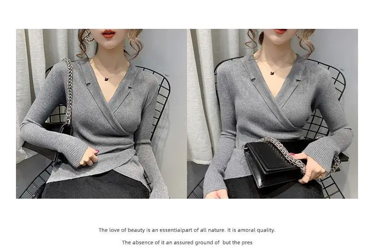 Women Slim Fit Knit Sweater Collar Base 2026 — feature 44