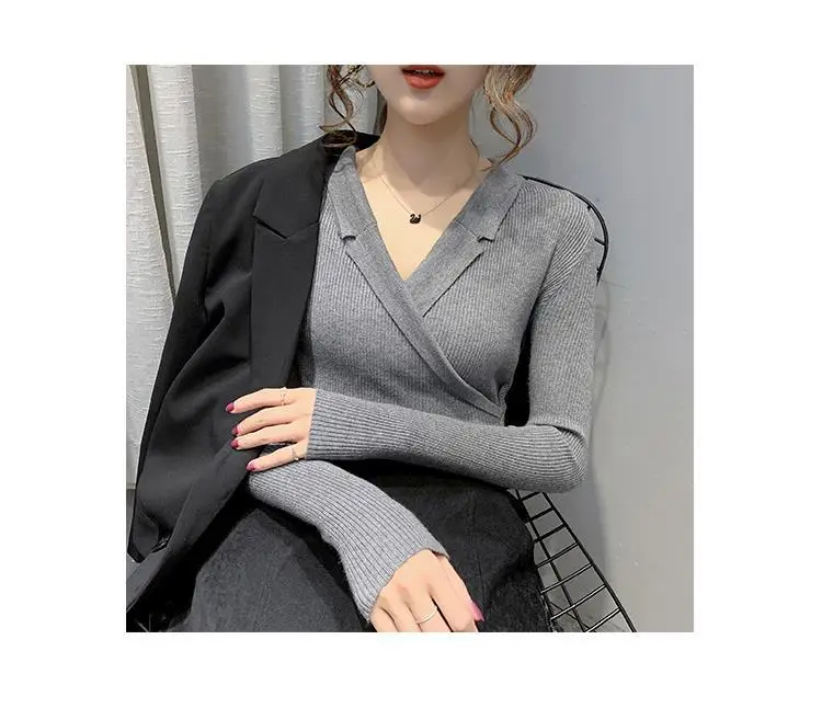 Women Slim Fit Knit Sweater Collar Base 2026 — feature 46