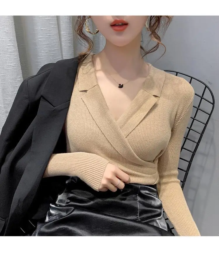 Women Slim Fit Knit Sweater Collar Base 2026 — feature 47