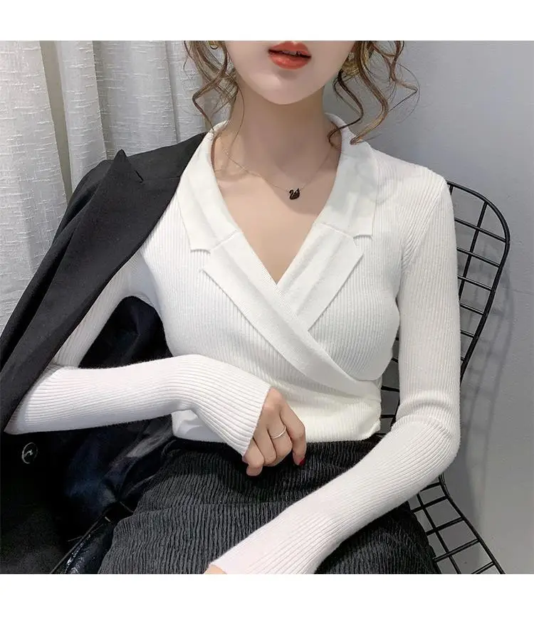 Women Slim Fit Knit Sweater Collar Base 2026 — feature 50