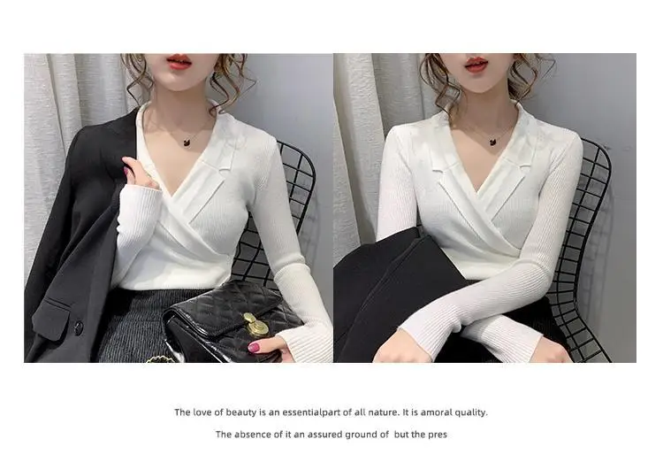 Women Slim Fit Knit Sweater Collar Base 2026 — feature 51