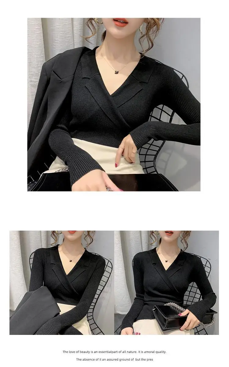 Women Slim Fit Knit Sweater Collar Base 2026 — feature 53