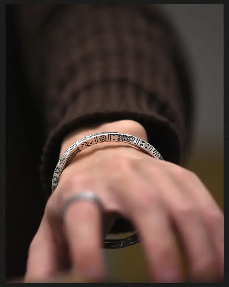 Totem Bracelet Silver Plated 999 Men Women - Image 5