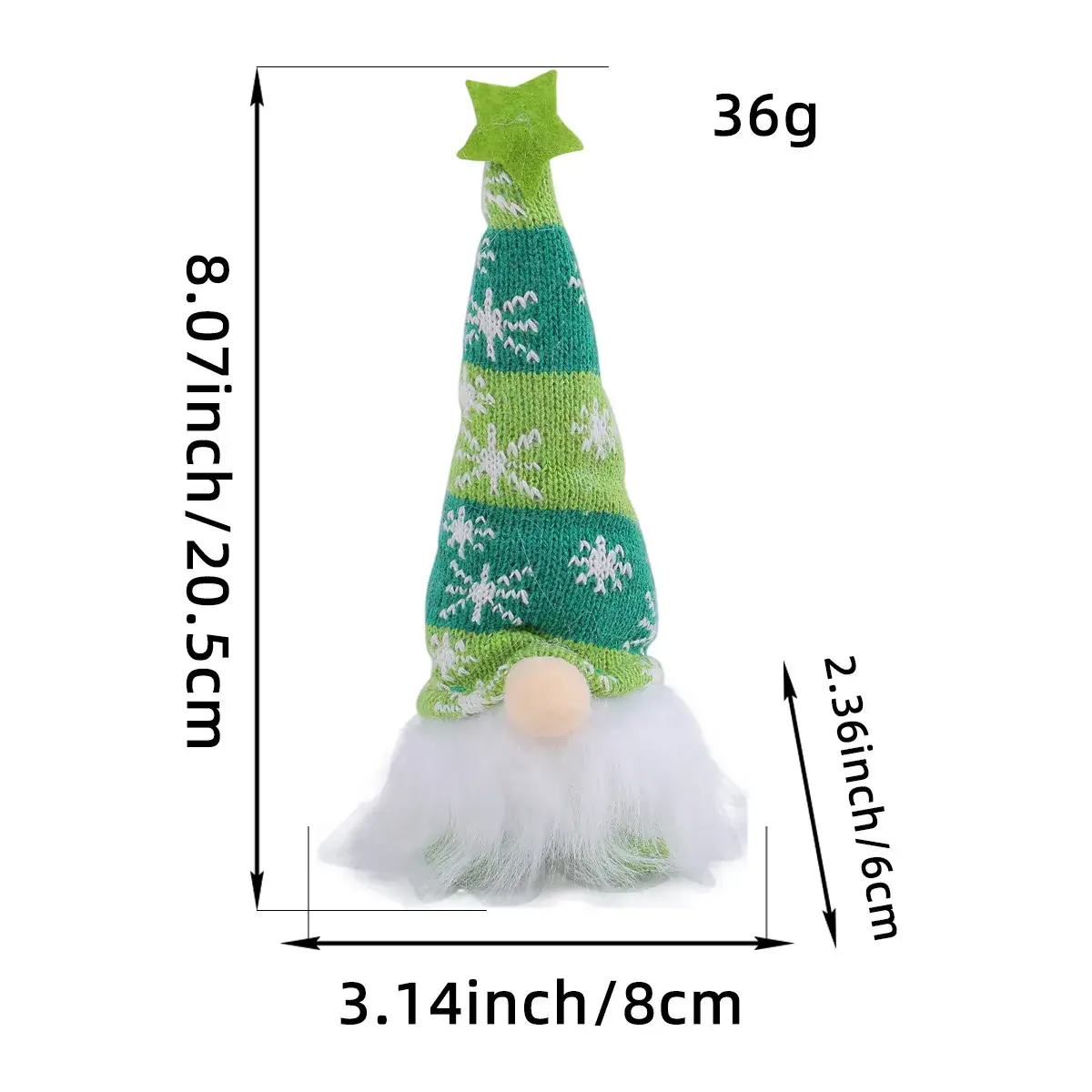 Red Knitted Gnome Christmas Ornament 32g - Image 3