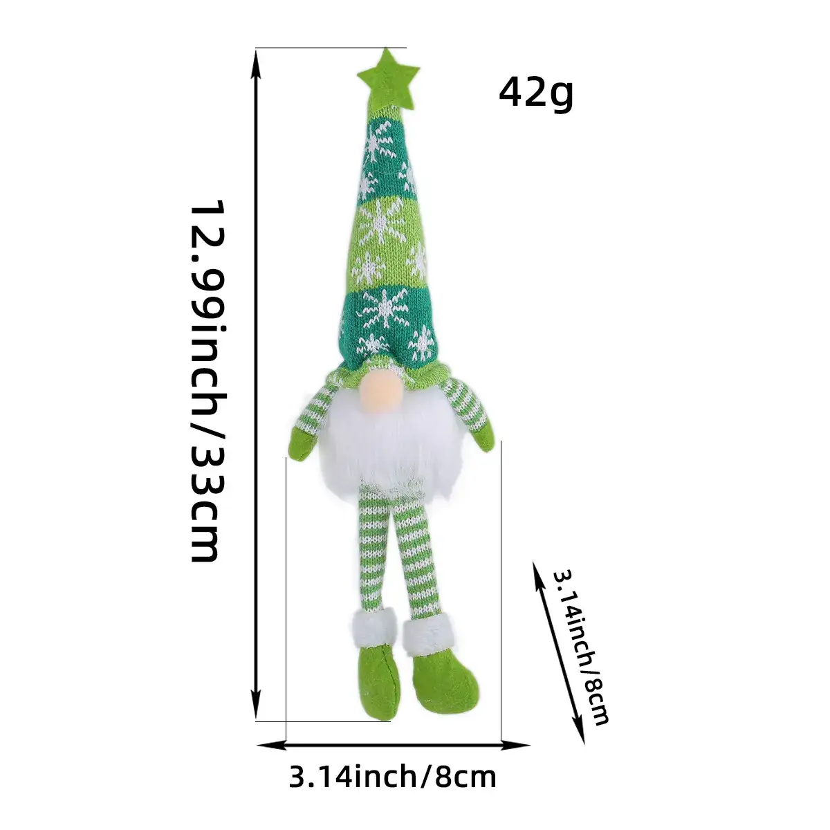 Red Knitted Gnome Christmas Ornament 32g - Image 4