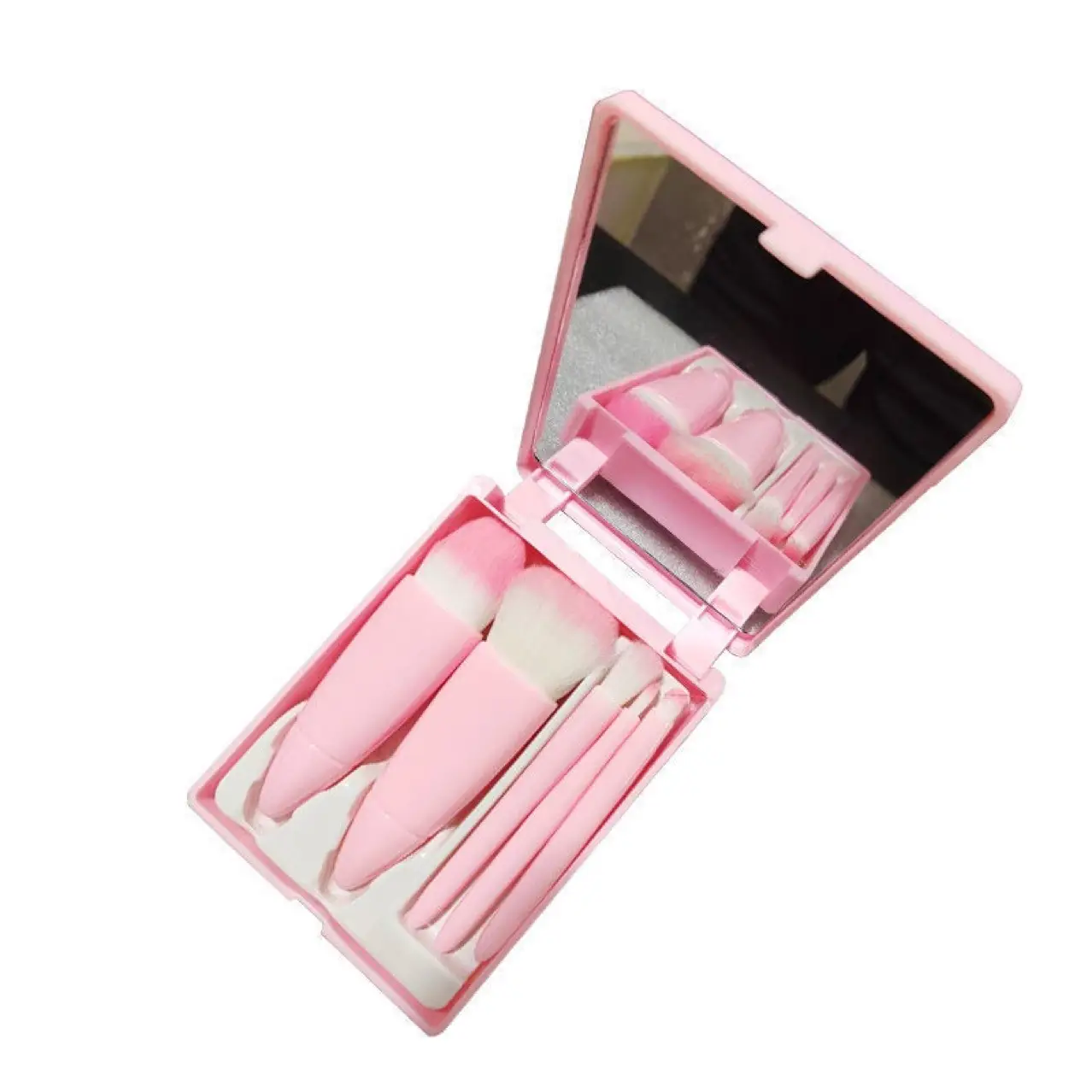 5-Piece Portable Makeup Brush Set with Mirror for Beginners — feature 9