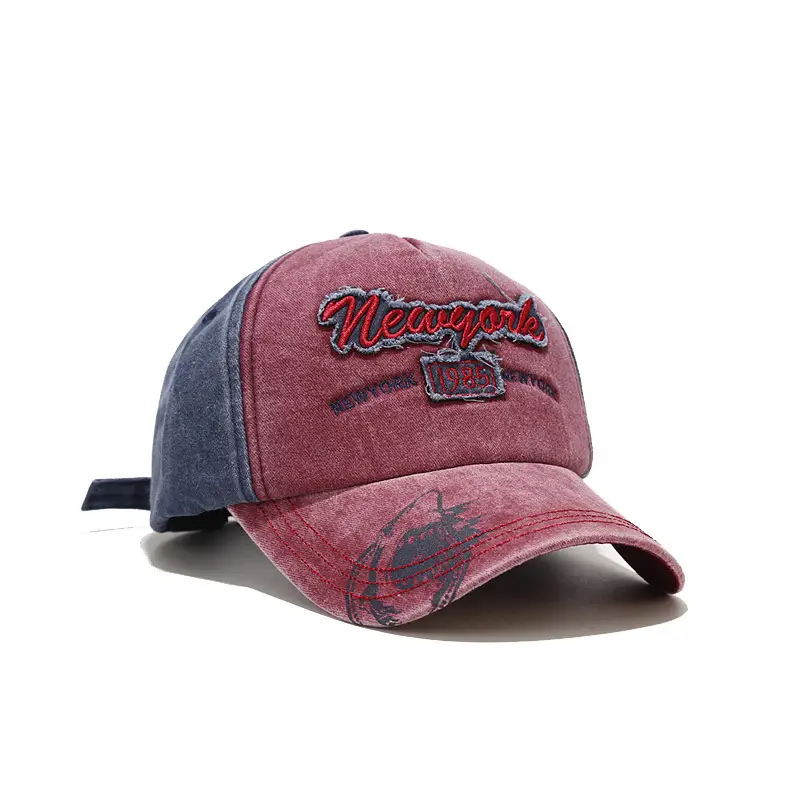 Men's Distressed Graffiti Fishing Caps 1985 Brown Blue - Image 3