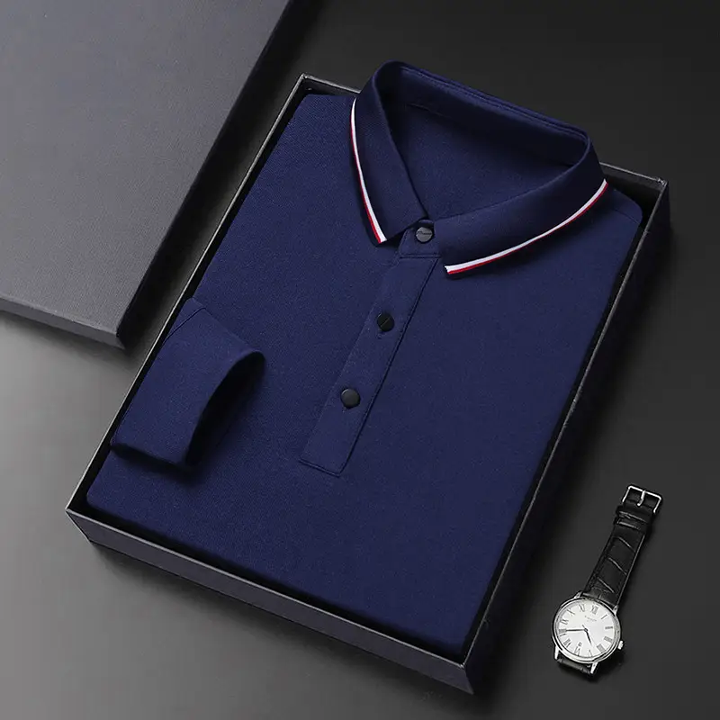 Men's Grey Polo Shirt with Watch Set - Image 2