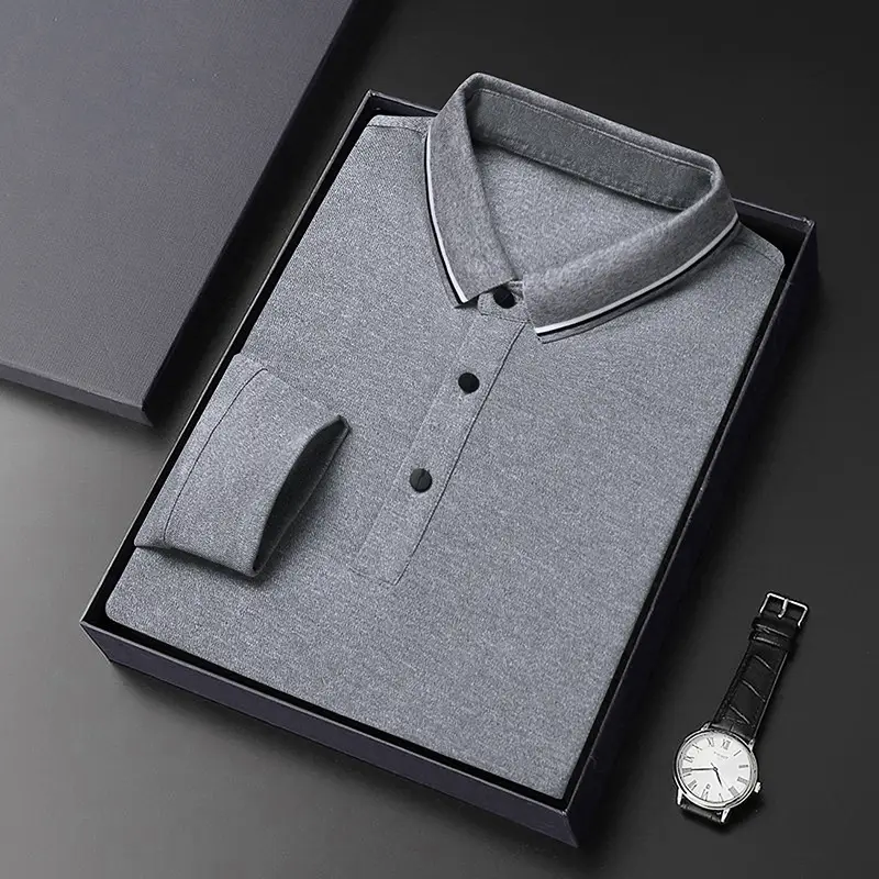 Men's Grey Polo Shirt with Watch Set - Image 3