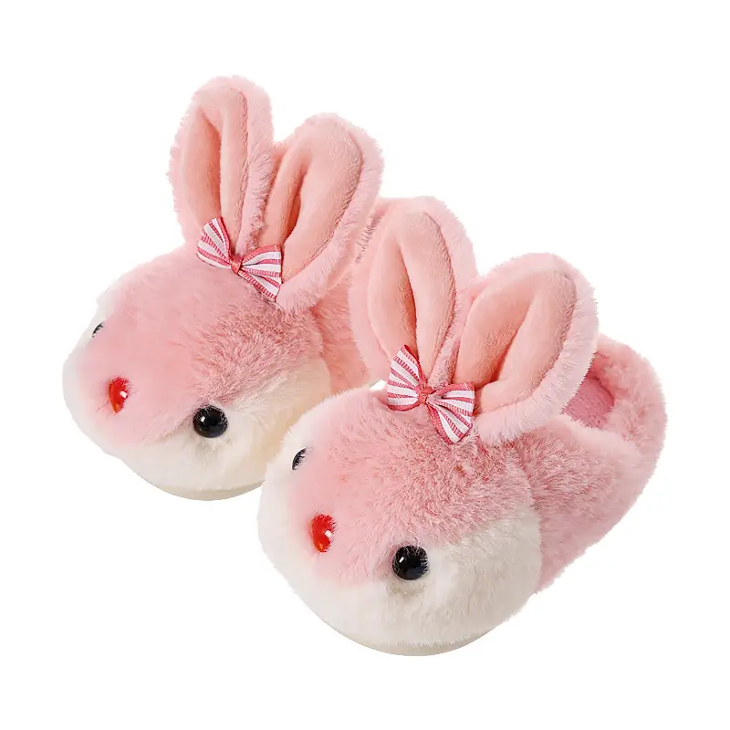 Children's cotton slippers girls' winter cartoon cute rabbit home slippers warm non-slip baby cotton slippers boys