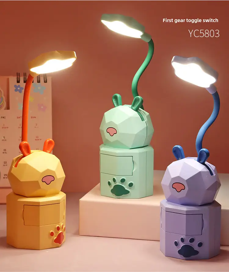 Rechargeable Cute Desk Lamp Set for Students & Gifting