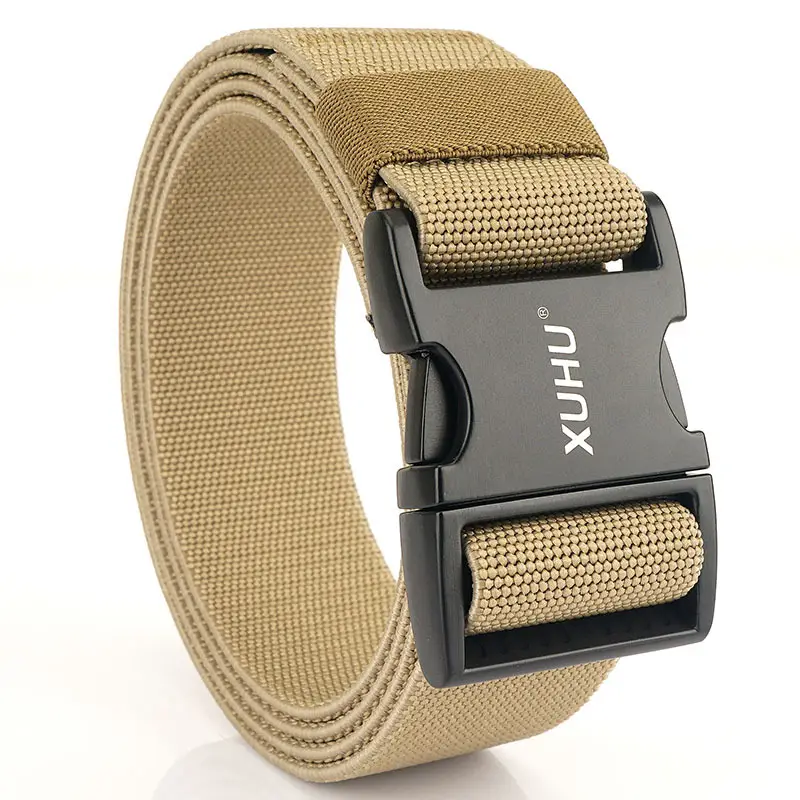 Men's Tan Tactical Aluminum Buckle Belt Quick Release - Image 3