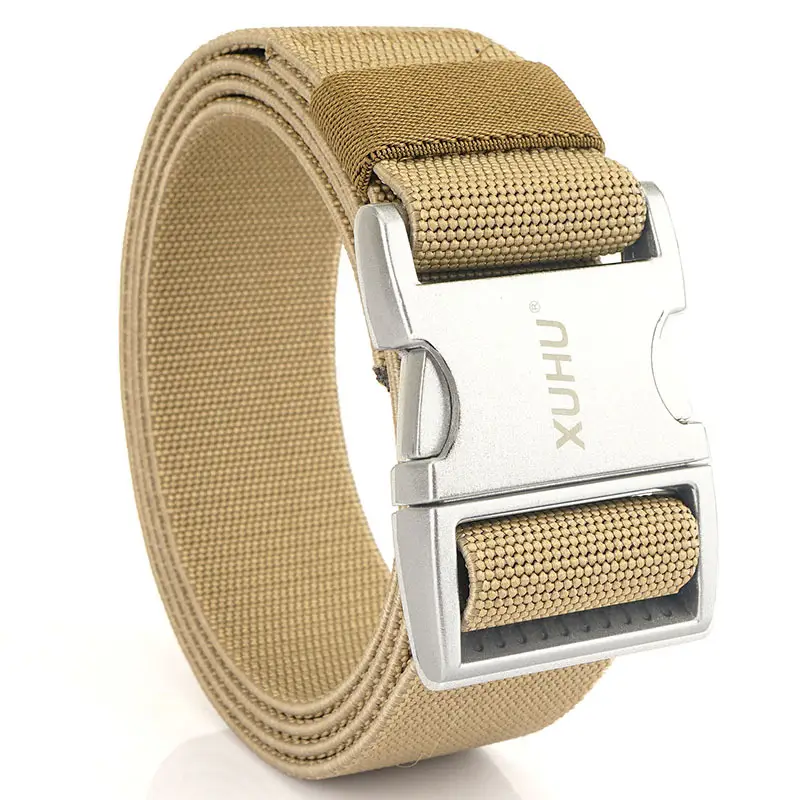 Men's Tan Tactical Aluminum Buckle Belt Quick Release - Image 8