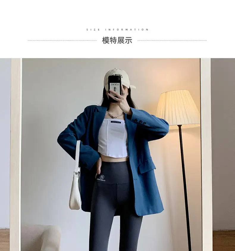 Women's 2025 Navy Slim Fit Shark Pants Butt Lifting — feature 24