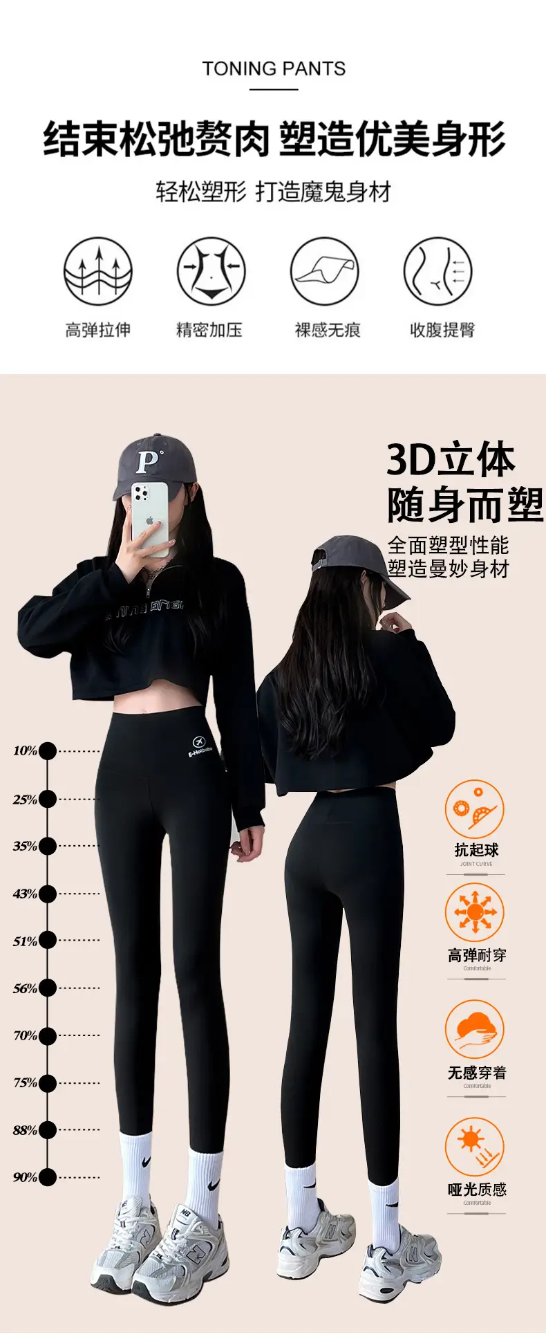 Women's 2025 Navy Slim Fit Shark Pants Butt Lifting — feature 7