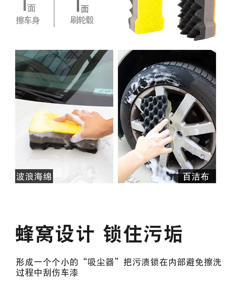 Extra Large Double-Sided Car Wash Sponge I-Shaped Wave — feature 7