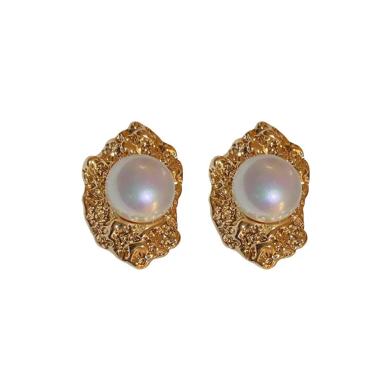 Heart Pearl Earrings for Women Gold Plated
