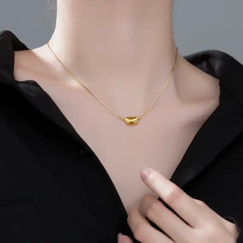 Real Gold Necklace for Women with Acacia Bean Clasp - Image 4