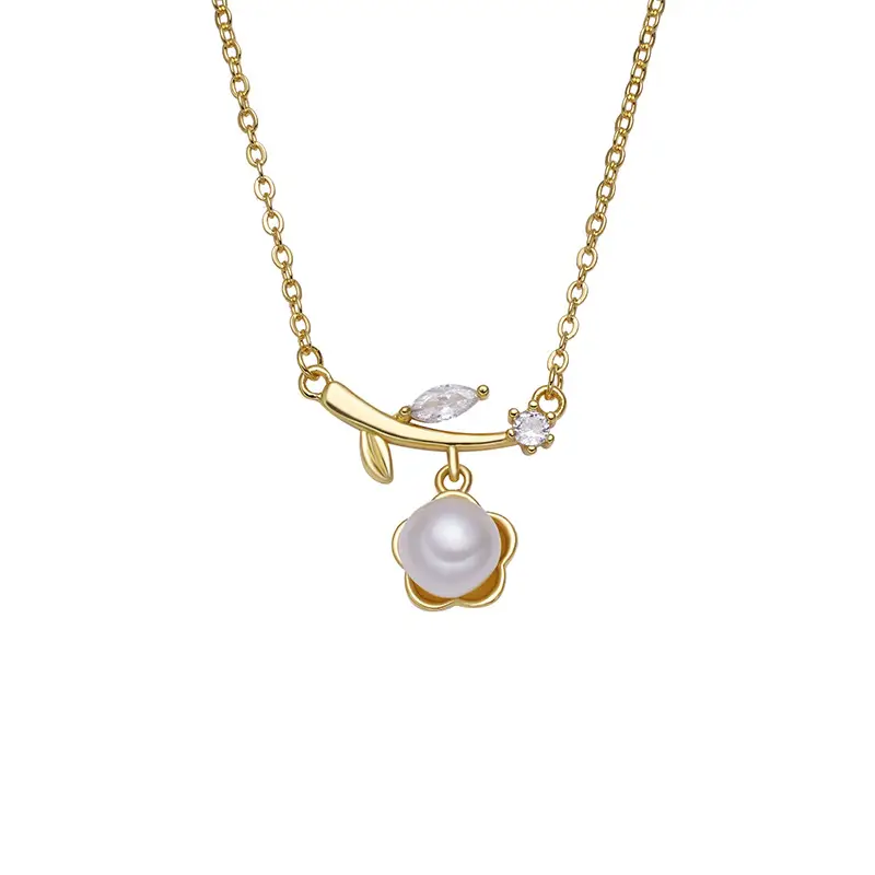 2022 Pearl Leaf Petals Necklace for Women - Image 5