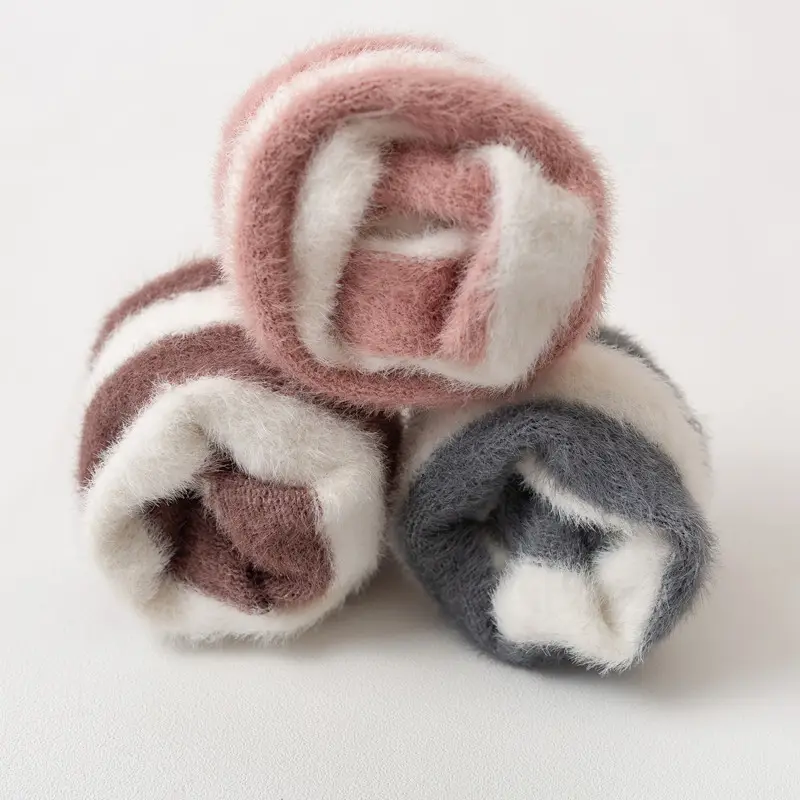 Autumn Baby Knee Protector Thick Velvet Striped