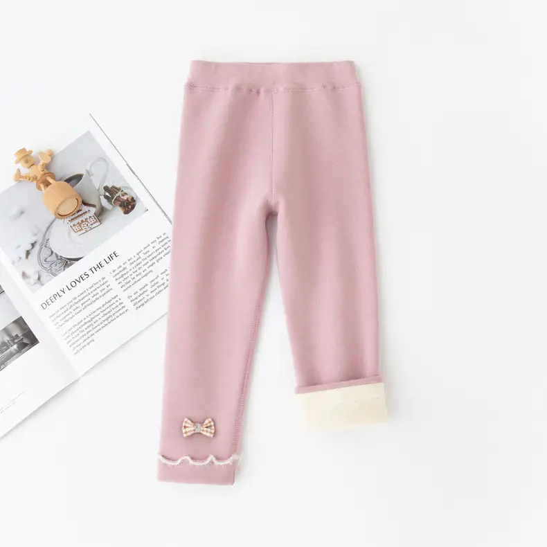 Girls Fleece Lined Leggings Winter Warm Pants - Image 4