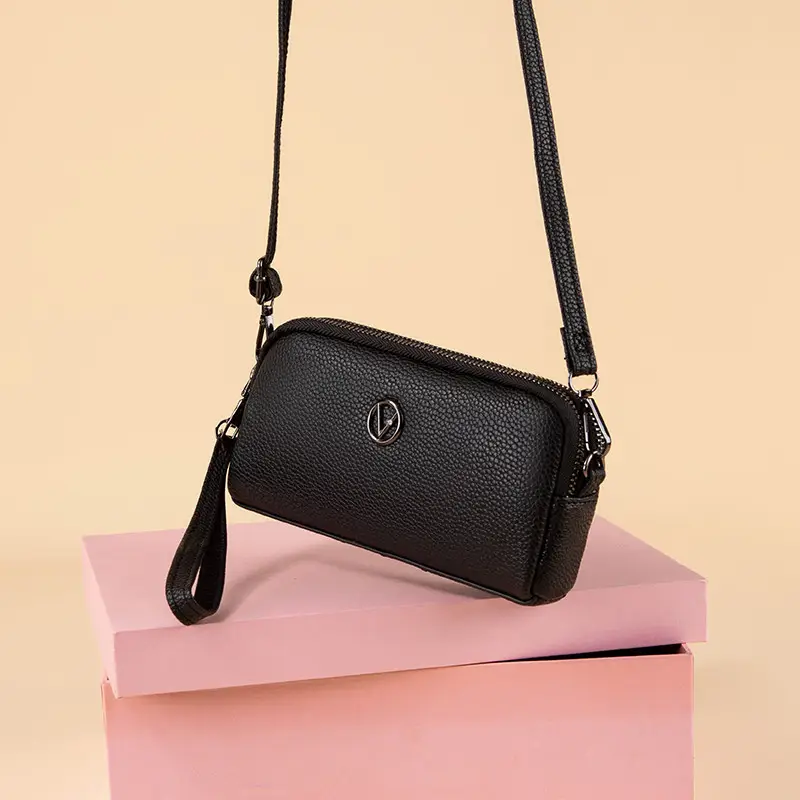 Women's Black Crossbody Shoulder Bag Small Korean Style - Image 3