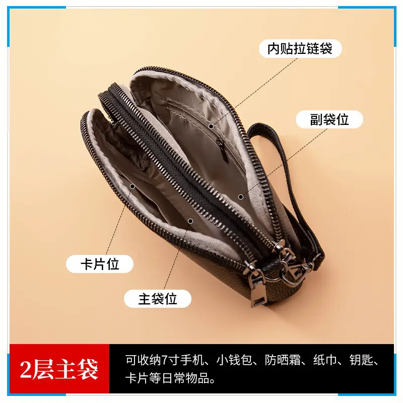 Women's Black Crossbody Shoulder Bag Small Korean Style - Image 6