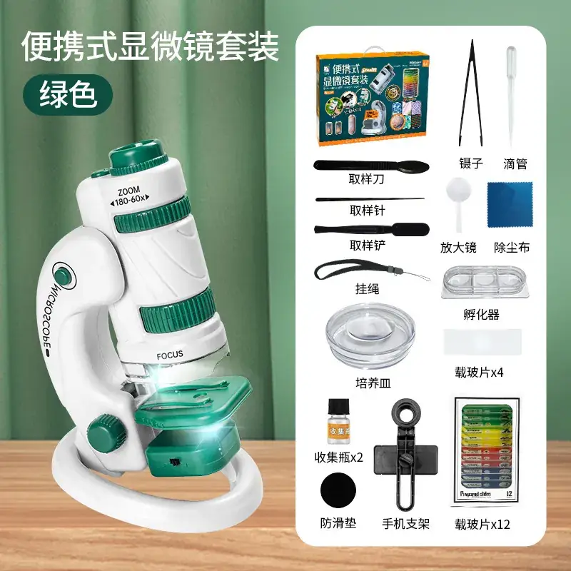 Portable Microscope for Kids 120x Bright Green - Image 20
