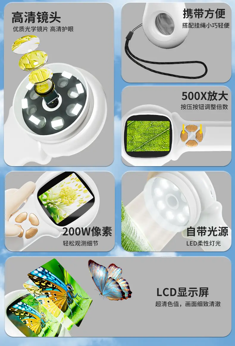 Portable Microscope for Kids 120x Bright Green — feature 29