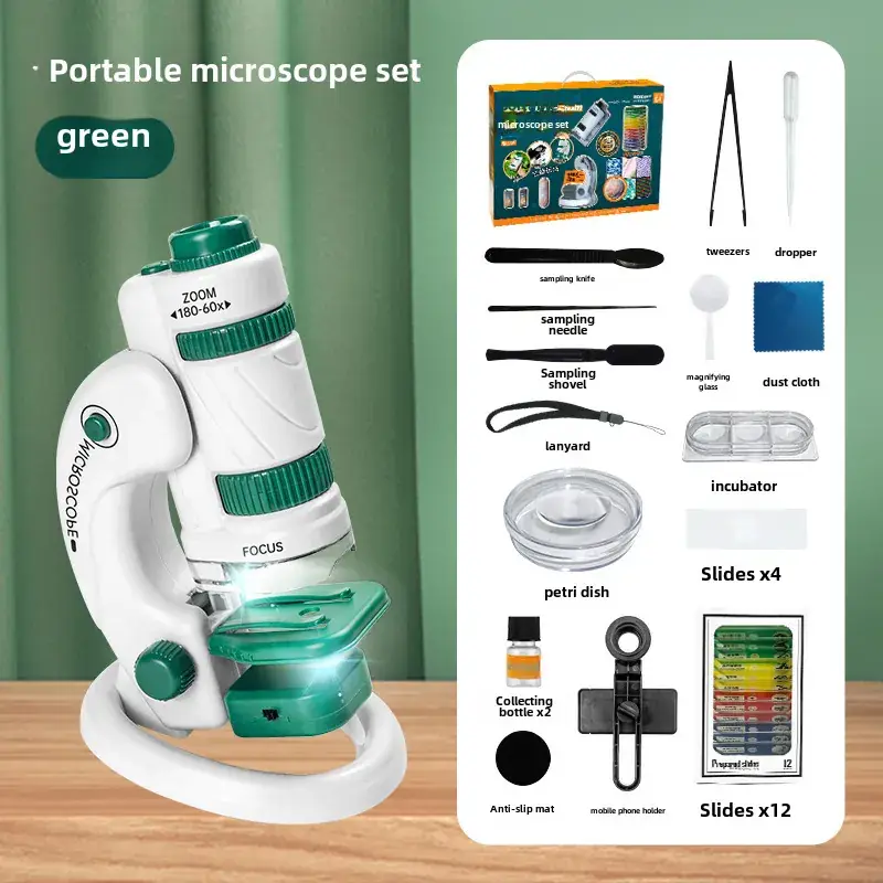 Portable Microscope for Kids 120x Bright Green - Image 5
