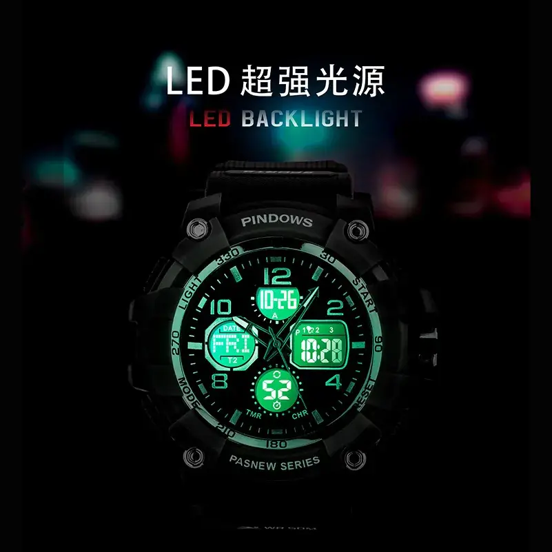 LED Backlight Waterproof Men's Digital Watch