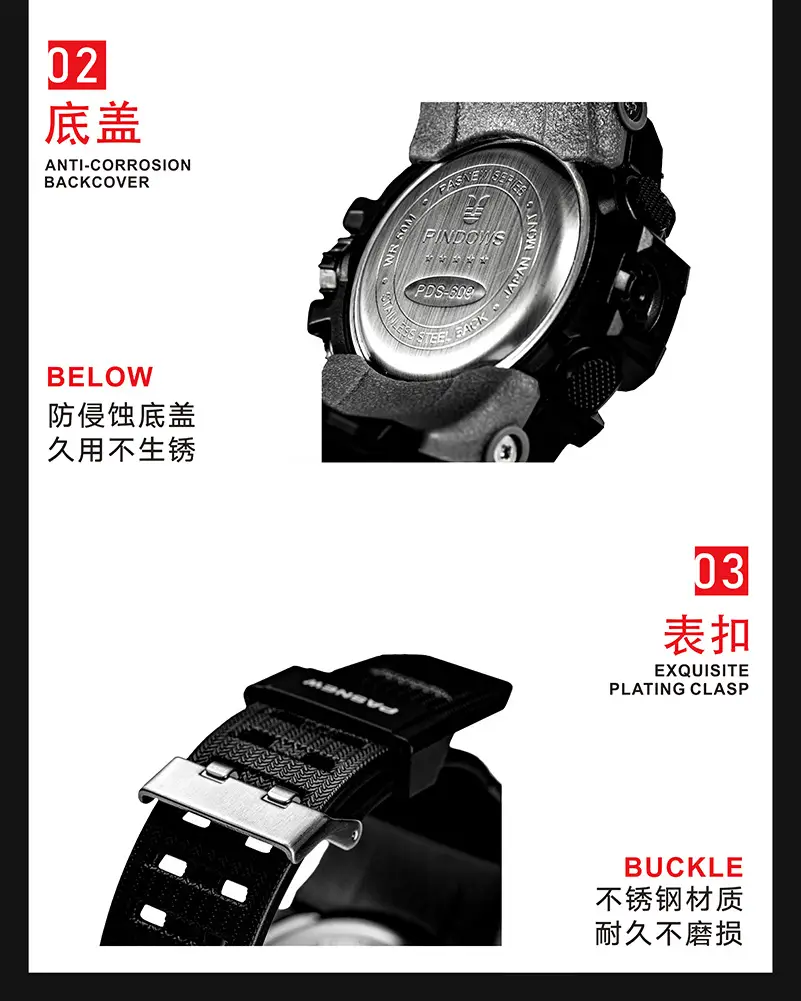 LED Backlight Waterproof Men's Digital Watch — feature 10