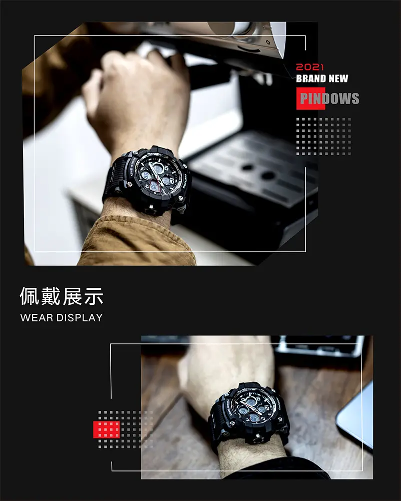 LED Backlight Waterproof Men's Digital Watch — feature 12