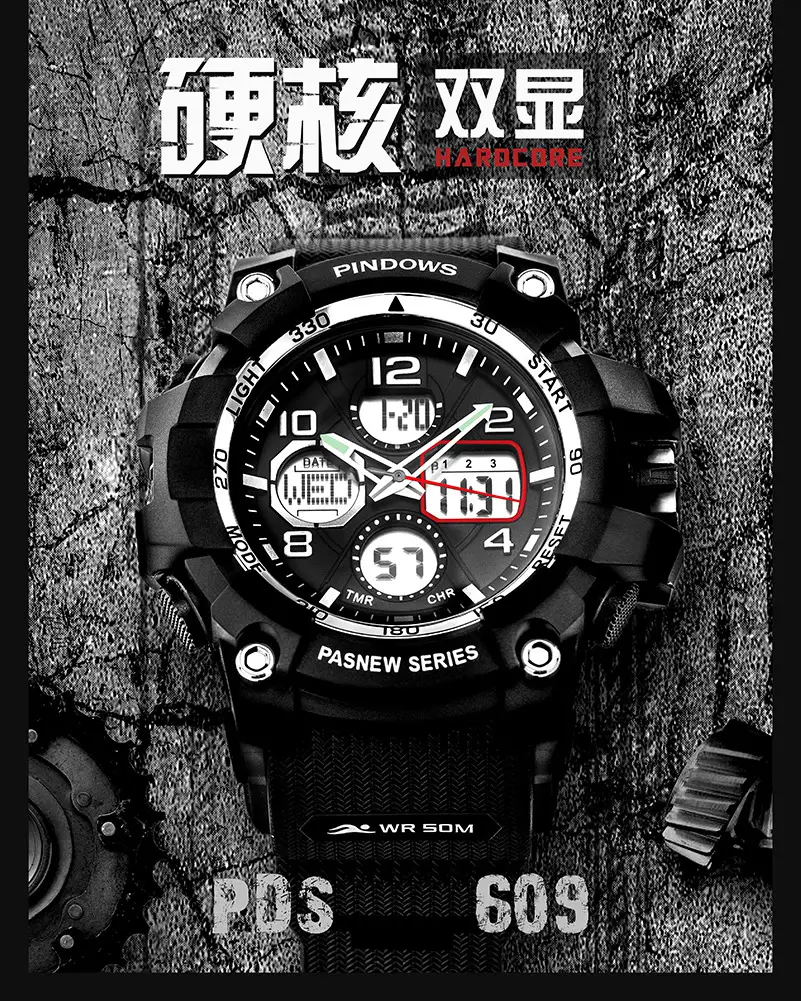 LED Backlight Waterproof Men's Digital Watch — feature 3