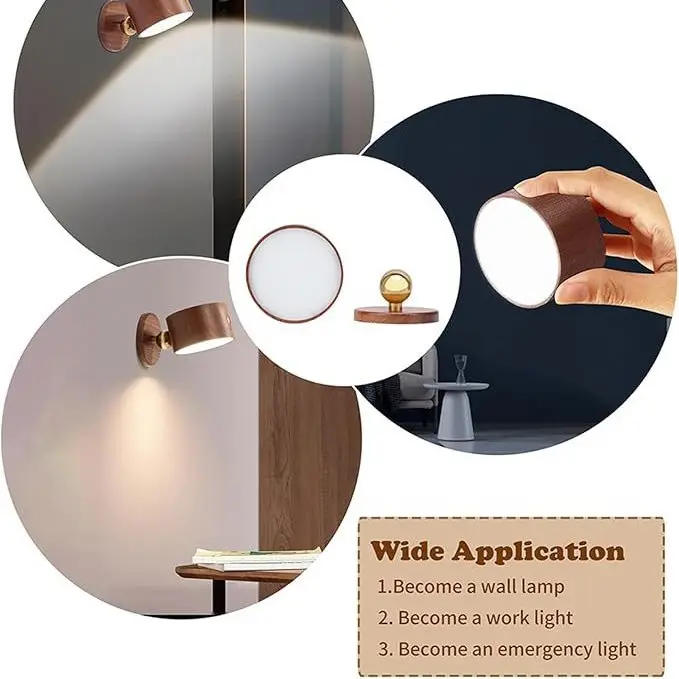 Wooden Magnetic LED Night Light with USB Charging - Image 6