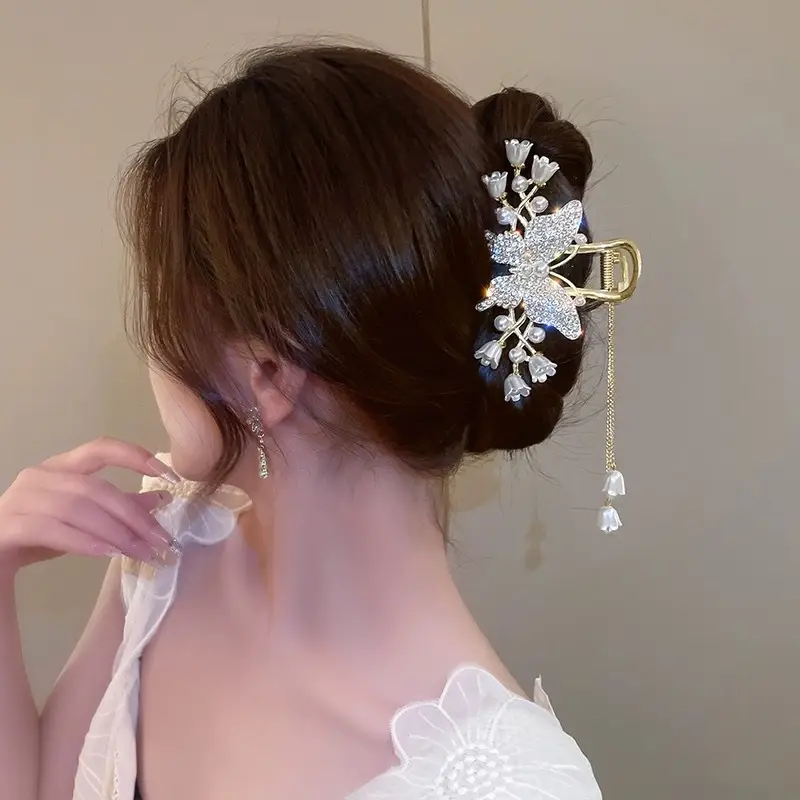 Korean Style Full Diamond Butterfly Hair Clip
