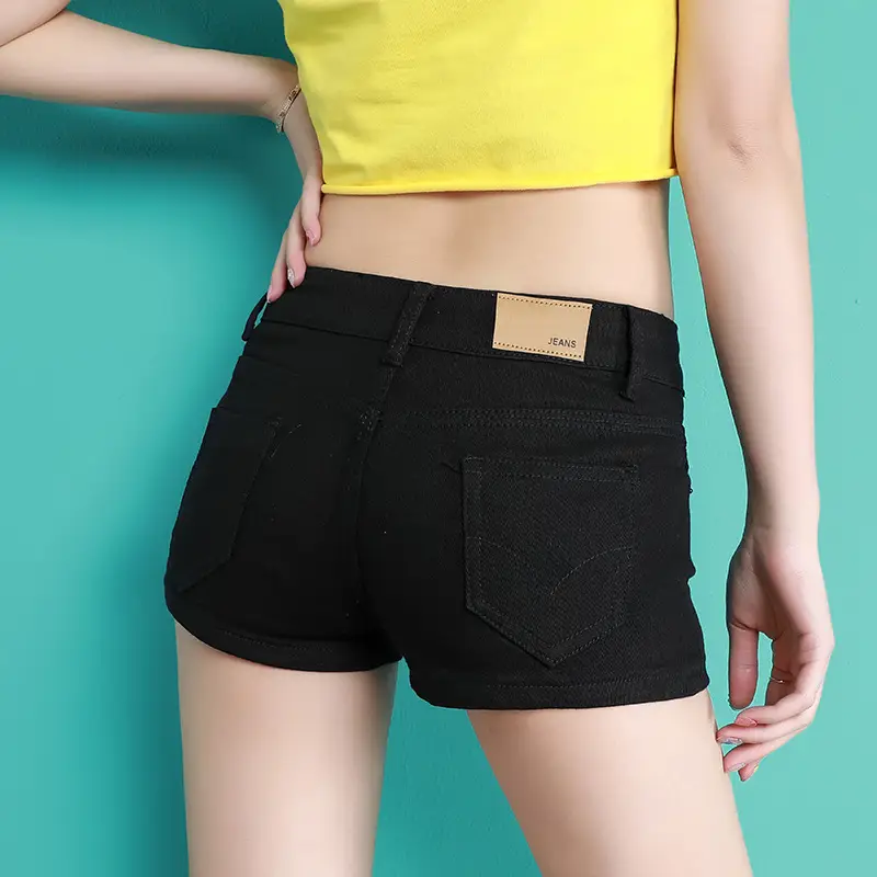 Low-Waisted Black Japanese Av Elastic Shorts for Women - Image 5