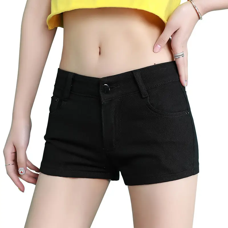 Low-Waisted Black Japanese Av Elastic Shorts for Women - Image 6