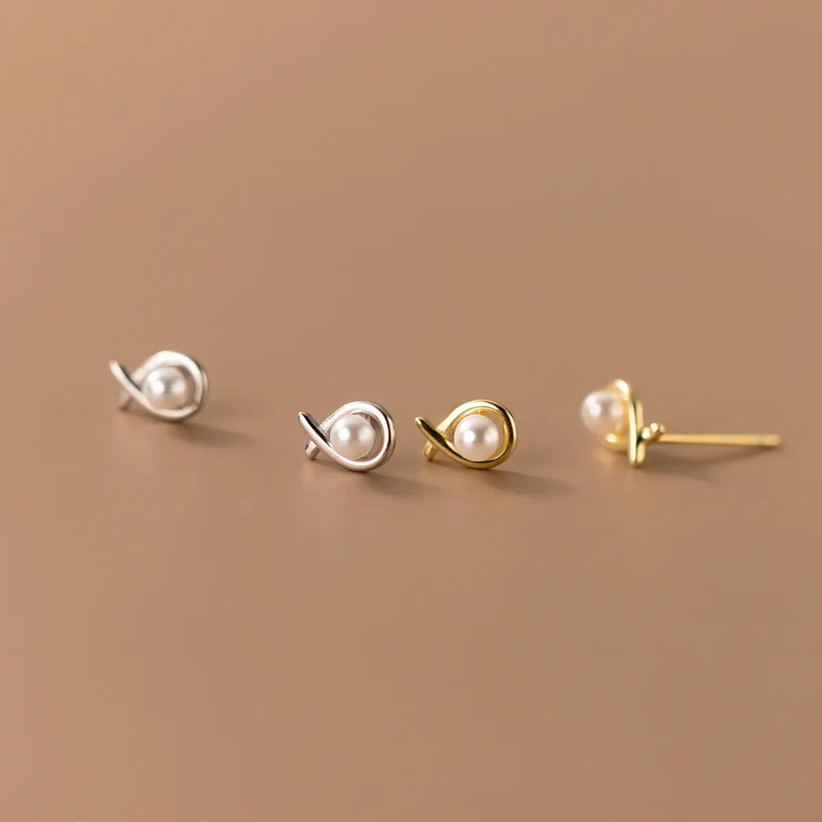 S925 Sterling Silver Cross Pearl Earrings Women's 2022 New Diamond Encrusted - Image 3