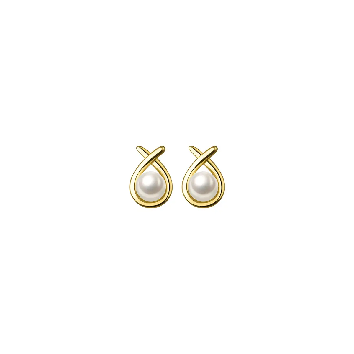 S925 Sterling Silver Cross Pearl Earrings Women's 2022 New Diamond Encrusted - Image 5